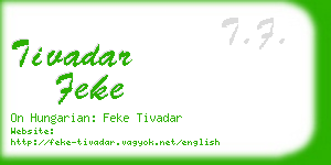 tivadar feke business card